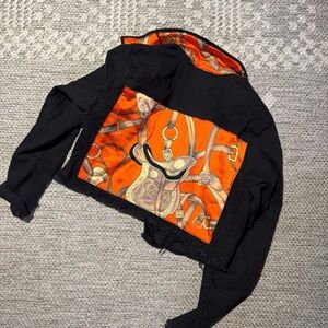 Stacy Bradley The Black Denim Jacket / Orange Equestrian
